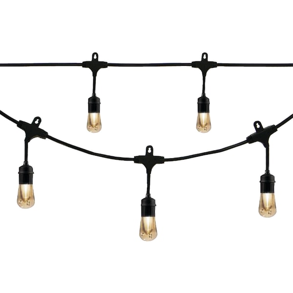 Enbrighten Café Vintage Vintage 24-Acrylic Bulb 48 ft. LED Café Lights 35631